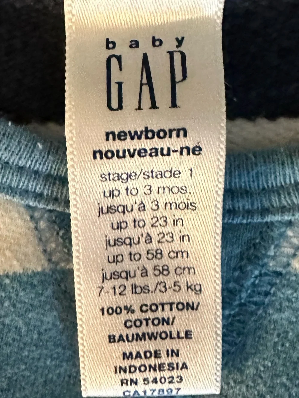 GAP Baby Striped Tank Top in Blue, White & Navy with Teddy Motif